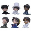 Indorasen Lot de 6 figurines danime Chibi Conan Edogawa Akai Shuichi Kaitou Kiddo