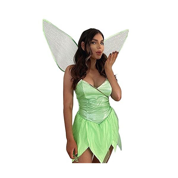 Yoisdtxc Costume dHalloween parfait pour femme - Robe de princesse sexy à paillettes de couleur unie - Robe de princesse cou