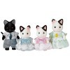 SYLVANIAN FAMILIES - Le Village - La Famille Chat Bicolore - 5181 - Famille 4 Figurines - Mini Poupées