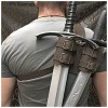 oUyOo Fourreau Médiéval À Double Dos pour Épée Porte-Coutelas Viking Pirate Guerrier Gaine en Cuir Étui Cosplay Costume,Noir