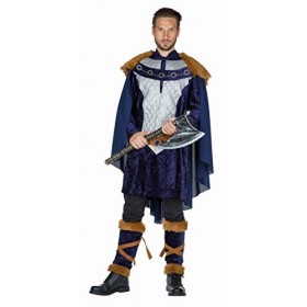 Mottoland PartyXPeople 119208-48/50 Costume de guerrier nordique pour homme Bleu avec fausse fourrure