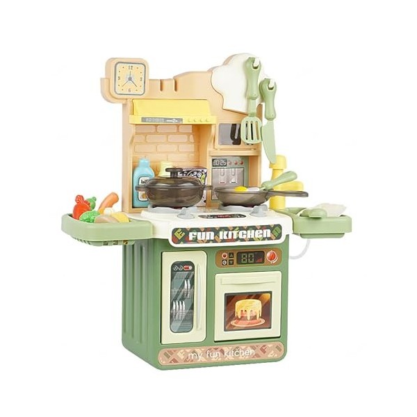 Ensemble De Cuisine De Jeu, Cuisine De Jeu pour Enfants avec Lumière,Eau Recyclée Et Effet Vapeur, Jeu De Cuisine avec Casser