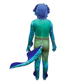 Lito Angels Déguisement Costume Luca avec Masque per Enfant Garçon Taille 5-6 ans, Ensemble B - Combinaison avec Queue