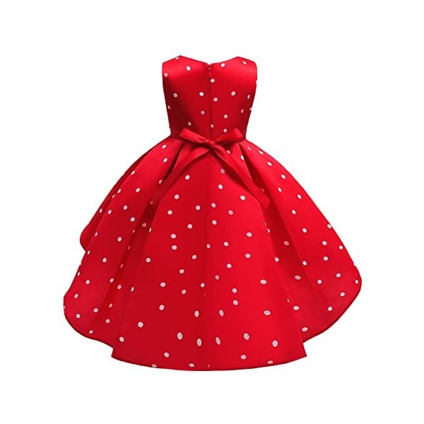 Lito Angels Deguisement Minnie Mouse Enfant Fille, Robe à Pois Rouge et Blanc, Anniversaire Fete Carnaval, avec Oreilles de S