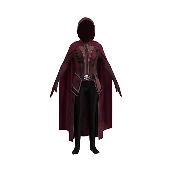 IOONCHI Costume de sorcière écarlate pour fille - Costume Wanda Maximoff - Combinaison avec cape rouge pour Halloween, carnav
