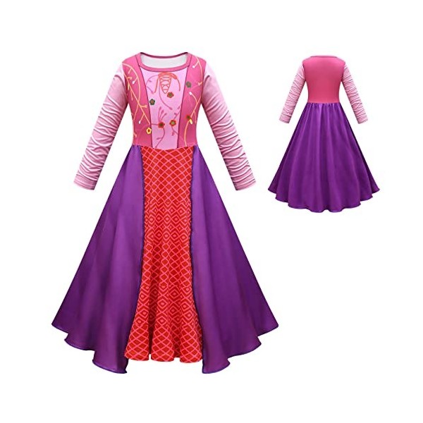 IBTOM CASTLE Costume dHalloween Sanderson pour sœur,Pour enfants et filles,Winifred Mary Sarah Sanderson,Robe de sorcière lo