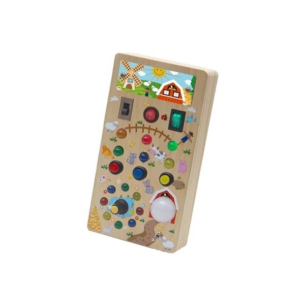 Oshhni Panneau de Commutation LED en Bois pour garçons et Filles, Jouet sensoriel Montessori, Cadeaux danniversaire pour Enf