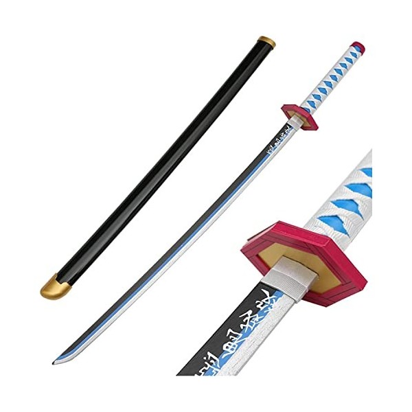 LOLPIP Épée samouraï en Bois avec Fourreau, Katanas Japonais Lame de Tueur de démons Cos Cosplay Anime Arme décorative Jouet 