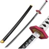 LOLPIP Épée samouraï en Bois avec Fourreau, Katanas Japonais Lame de Tueur de démons Cos Cosplay Anime Arme décorative Jouet 