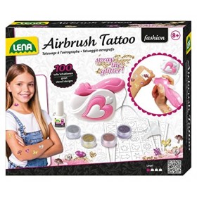 Lena- Airbrush Tattoo Studio avec 100 pochoirs et 4 Couleurs pailletées, pour Faire des Tatouages Scintillants sur la Peau, p