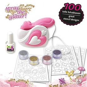 Lena- Airbrush Tattoo Studio avec 100 pochoirs et 4 Couleurs pailletées, pour Faire des Tatouages Scintillants sur la Peau, p