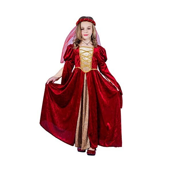Robe de Princesse Médiévale Renaissance Pour Fille S:4-6 Ans 