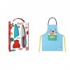 Le Couteau du chef Chefclub Kids Bleu & Rouge & Kids - Tablier de Cuisine pour Enfants - Accessoire Patisserie - Coton - Tail