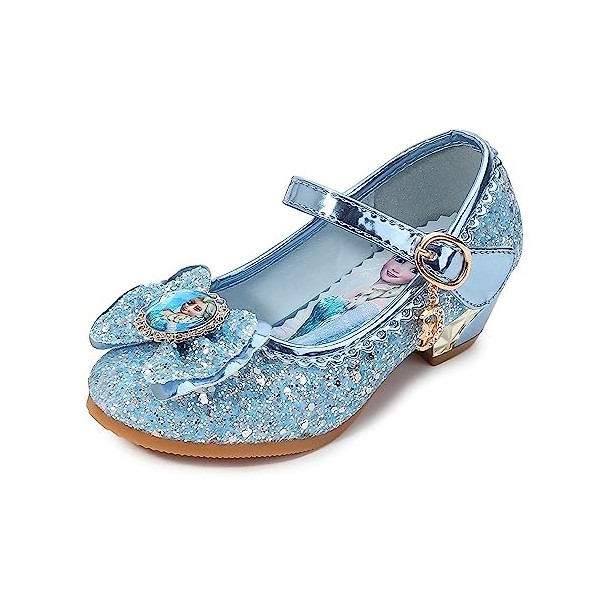 FStory&Winyee Chaussures de Princesse à Talons Hauts pour Enfants Filles Paillettes Chaussures Confortables pour Noël Hallowe