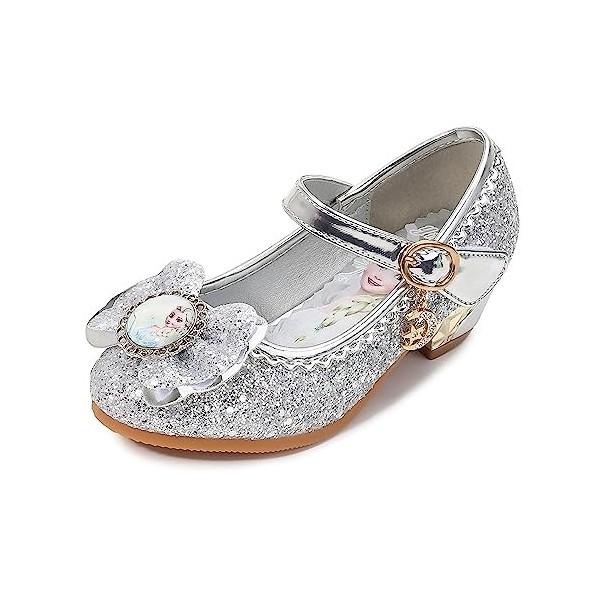 FStory&Winyee Chaussures de Princesse à Talons Hauts pour Enfants Filles Paillettes Chaussures Confortables pour Noël Hallowe