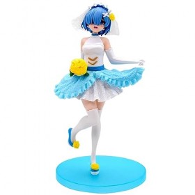 Figure Rem, Re:Zero Re Zero Starting Life In Another World Figurine Robe De Mariée Blanche Bouquet Jaune Image Ver.