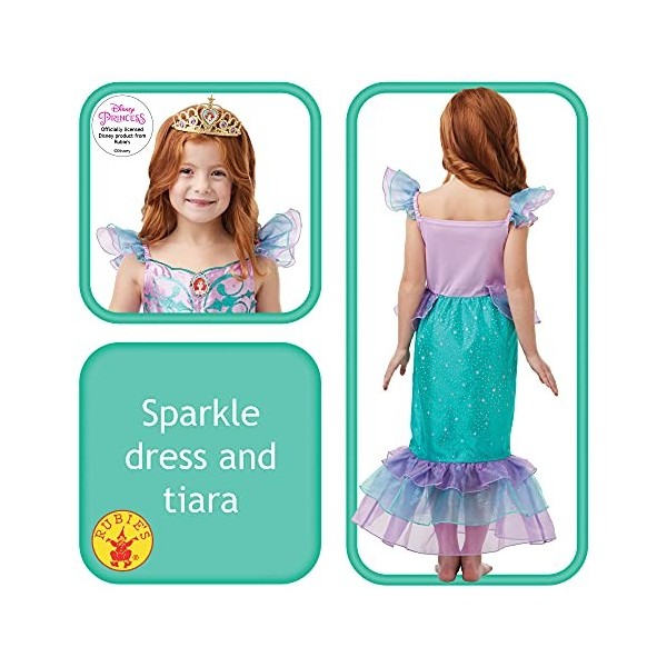 Rubies Costume officiel Disney Princesse Ariel Sirène paillettes et paillettes pour fille