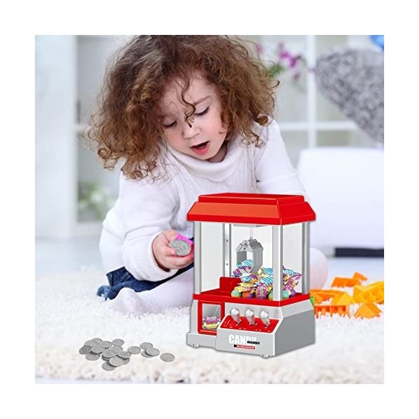 Basii Jeu Griffe - ArcaMini Toy Grabber Machine pour Enfants,Cool Fun Mini Candy Grabber Prize Dispenser Toy avec 24 pièces J