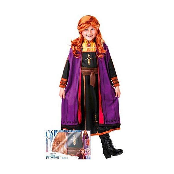 Déguisement Anna™ Frozen 2 avec Perruque pour Fille S- 3/4 Ans 