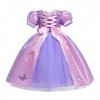 Raiponce Costume Enfant Fille Déguisement Princesse Robe Halloween Noël Carnaval Fête danniversaire Cosplay Festif Manches C