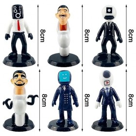 LGQHCE Skibidi Toilettes Jouets, 6 Pcs Skibidi Toilettes Ensemble de Figurines, Figurine daction de Toilette,Skibidi Toilett