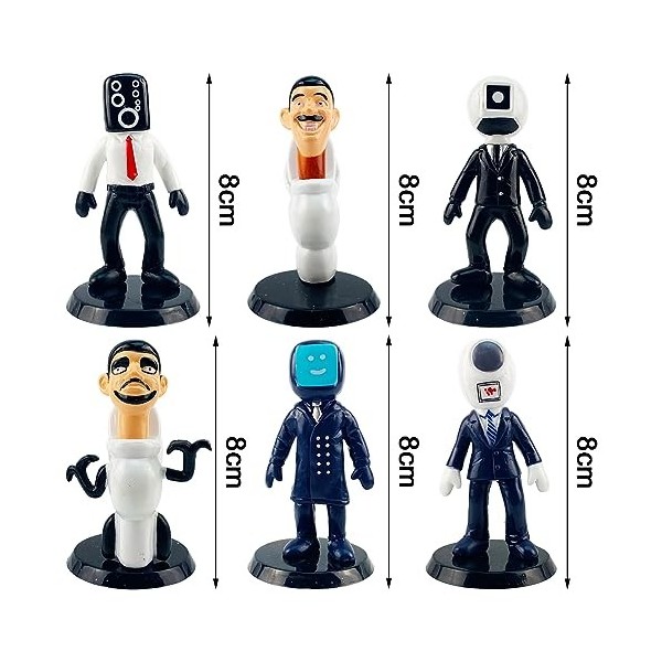 LGQHCE Skibidi Toilettes Jouets, 6 Pcs Skibidi Toilettes Ensemble de Figurines, Figurine daction de Toilette,Skibidi Toilett