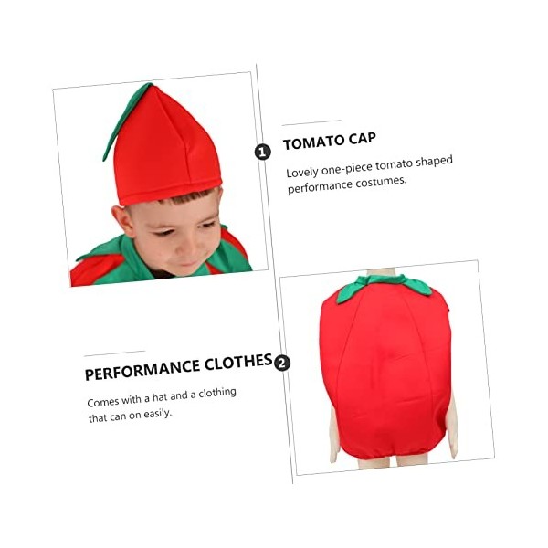 CALLARON 2 Ensembles Tomate Vêtements Enfant Déguisement Costumes De Spectacle Dhalloween Accessoires De Jeu De Rôle De Frui