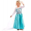 Lovelegis Costume Elsa - carnaval - Halloween - fille - manteau blanc - taille 110-3/4 ans - idée cadeau pour Noël et anniver
