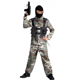 Ciao Militare Desert Attack Costume Bambino, Camouflage, 7-9 Ans Fille