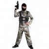 Ciao Militare Desert Attack Costume Bambino, Camouflage, 7-9 Ans Fille
