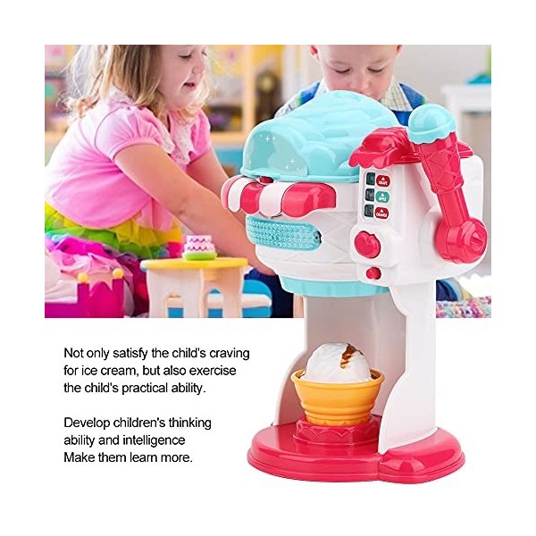 Machine à crème glacée de simulation pour enfants Machine à crème glacée pour enfants avec jouet éducatif de musique légère, 