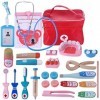 Batop Docteur Enfant Jouet, 25 Pièces Jeu dimitation Malette de Docteur avec Stéthoscope, Jeux dimitation pour Enfant 3+ An