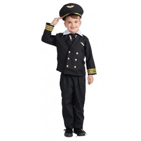 Dress Up America Costume de pilote pour garçons et filles - Uniforme de capitaine de compagnie aérienne pour enfants - Habill