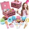 Tea Service Kids Tea Service boîte à Bonbons en Bois 30 TLG Tea Party Kids Jeu Set Pudding Cake Cookie Cosplay Cadeau pour ga