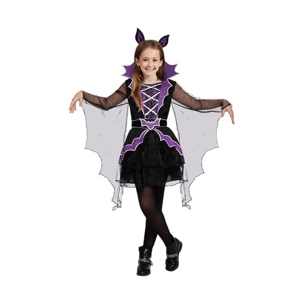 Spooktacular Costume de Miss Battiness pour enfant pour Halloween, fêtes à thème, cosplay, jeux de tous les jours, Large 10-
