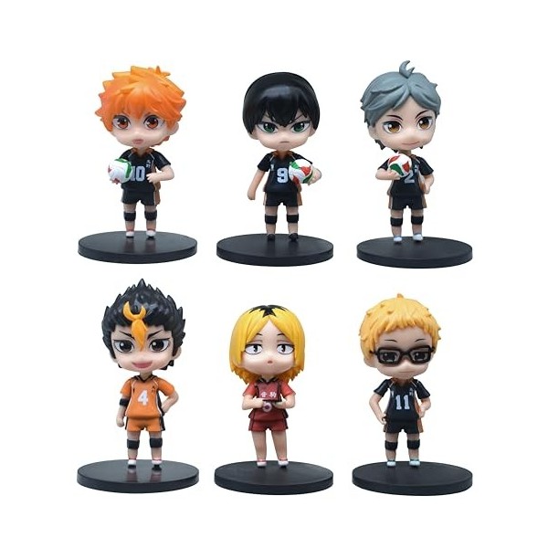 Indorasen Kei Tsukishima Figurine Kenma Kozume Figurine Yu Nishinoya Lot de 6 figurines