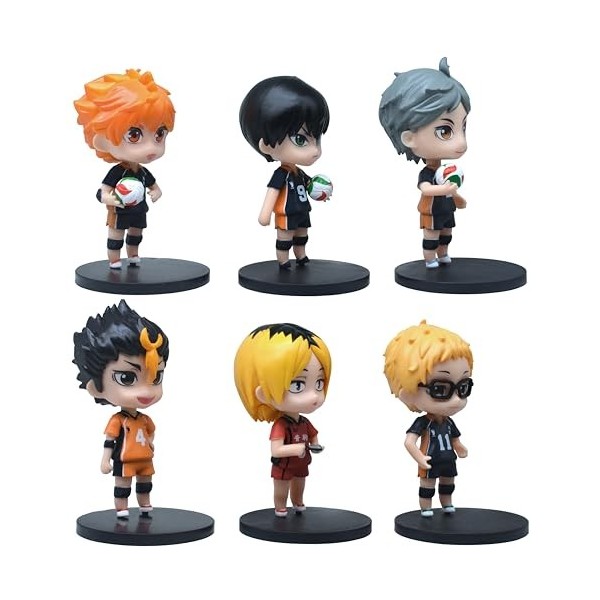 Indorasen Kei Tsukishima Figurine Kenma Kozume Figurine Yu Nishinoya Lot de 6 figurines