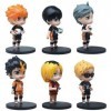 Indorasen Kei Tsukishima Figurine Kenma Kozume Figurine Yu Nishinoya Lot de 6 figurines