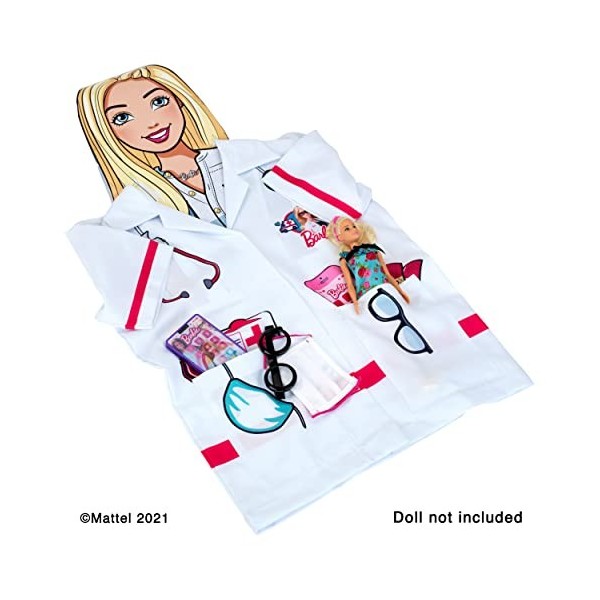 Theo Klein 4117 Barbie Panoplie de médecin I Avec smartphone à fonction sonore et lumineuse, une paire de lunettes, un masque