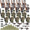 Hyxodjy Soldat Militaire Jouet 20 Pièces Figurines Militaires de la Seconde Guerre Mondiale, Figurine Militaire SWAT Base de 