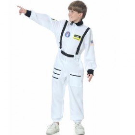 Churgigi Deguisement Astronaute Enfant Adulte Costume Carnaval Halloween Cosplay pour la fête Espace Mission Cosmonaute Dégui