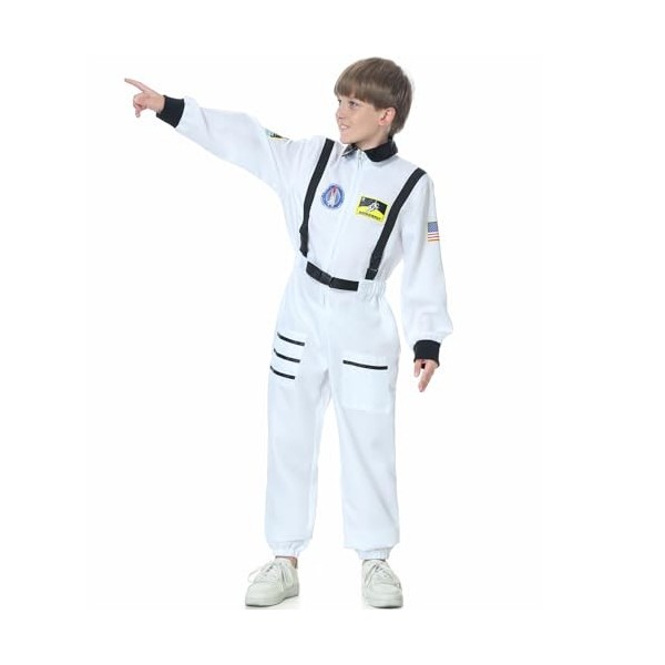 Churgigi Deguisement Astronaute Enfant Adulte Costume Carnaval Halloween Cosplay pour la fête Espace Mission Cosmonaute Dégui