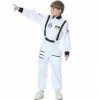 Churgigi Deguisement Astronaute Enfant Adulte Costume Carnaval Halloween Cosplay pour la fête Espace Mission Cosmonaute Dégui