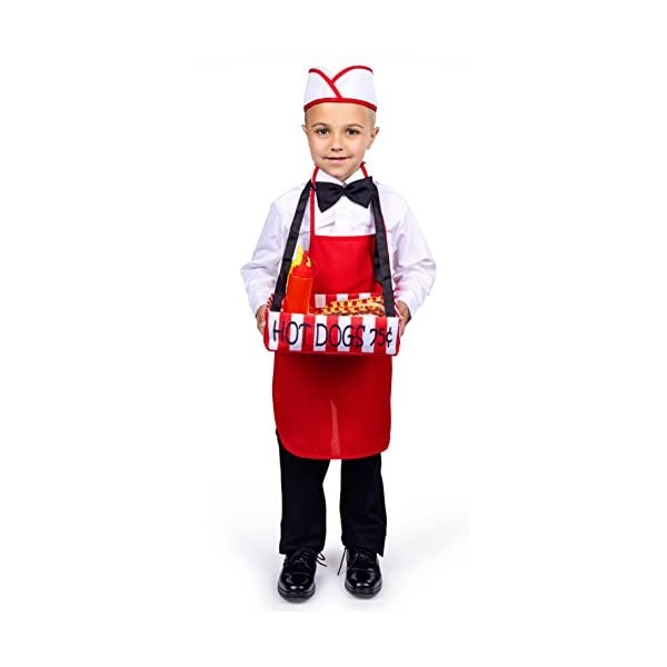 Dress Up America Costume de vendeur de hot-dogs - Ensemble de costumes de serveur pour enfants - Habillage dHalloween pour g