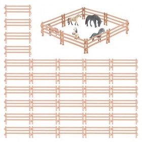 MJTCHE19 Modèle de Clôture Cheval 40 Pièces Set de Jouet de Clôture de Ferme Ferme Animaux Cheval Corral Clôture Accessoires 