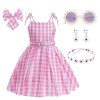 GMEDJVE fille denim Costume Film héros cosplay Rose denim costume enfants Western Fête de Noël dress up 4-13Y