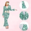 Gohytal Costume Hippie Femme, Vêtements Fleur Femme, 5 pièces 60s 70s Accessoires Costume Hippie pour Carnaval, Tenue de Fe