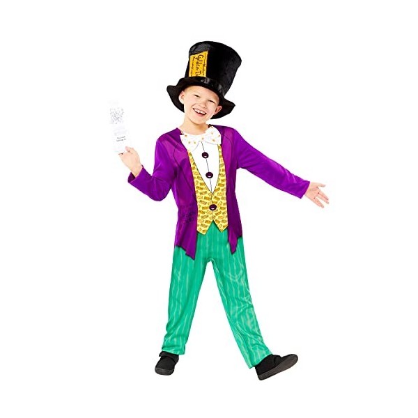 amscan 9916189 – Costume officiel Roald Dahl Willy Wonka pour enfants de 4 à 6 ans