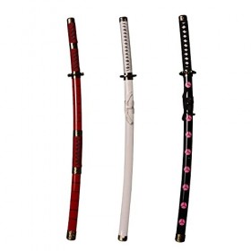 Skyward Blade Épée en bois Roronoa Zoro Katana, Anime Original Texture Japonaise Samouraï Épée, Trafalgar Law Katana Rouge Ja