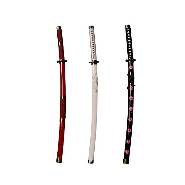 Skyward Blade Épée en bois Roronoa Zoro Katana, Anime Original Texture Japonaise Samouraï Épée, Trafalgar Law Katana Rouge Ja